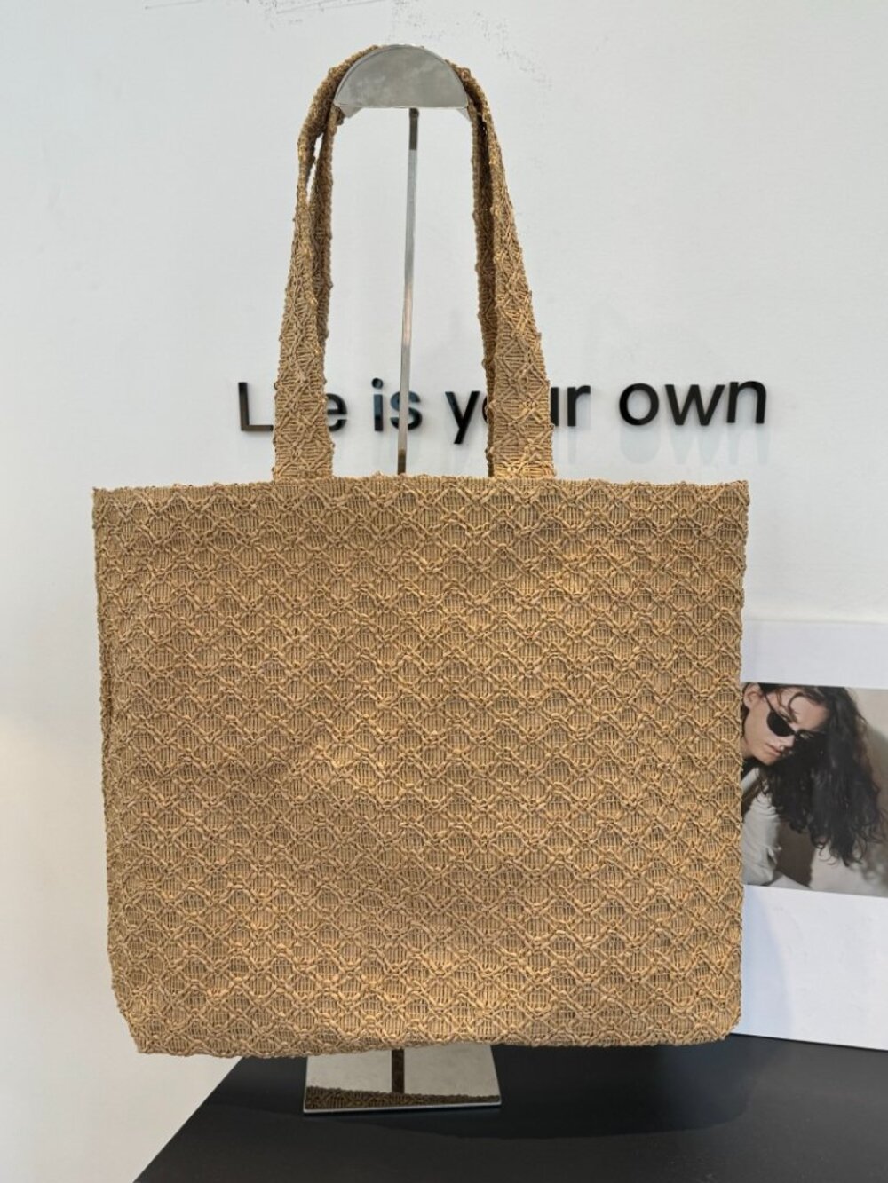 Dior Natural Raffia Tote Bag Large Woven Logo Beach Shopper - Picture 8 of 8
